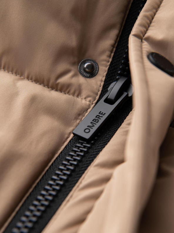 Ombre Clothing Мъжко ватирано дълго яке тип "парка" с подвижна качулка Ombre Clothing