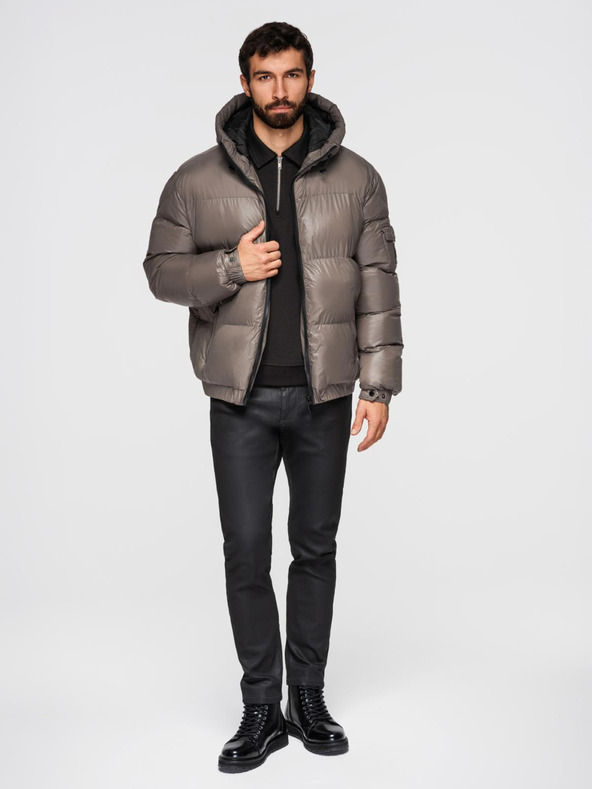 Ombre Clothing Мъжко топло яке с оребрени краища Ombre Clothing