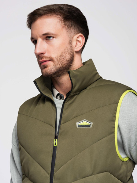 Ombre Clothing Мъжка ватирана жилетка с неонови акценти Ombre Clothing