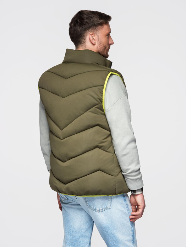 Ombre Clothing Мъжка ватирана жилетка с неонови акценти Ombre Clothing