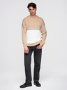 Ombre Clothing Мъжки суитчър в бяло и бежово Ombre Clothing