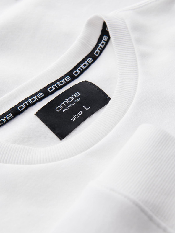 Ombre Clothing Сив и бял мъжки суитшърт Ombre Clothing