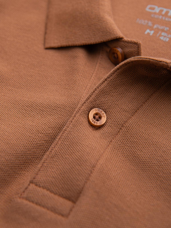 Ombre Clothing Кафява мъжка основна поло тениска Ombre Clothing