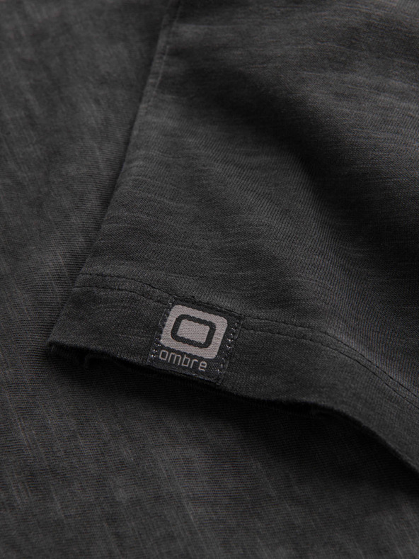 Ombre Clothing Черна мъжка тениска на райета Ombre Clothing