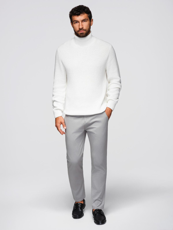 Ombre Clothing Светлосиви мъжки панталони чино с декоративен колан Ombre Clothing