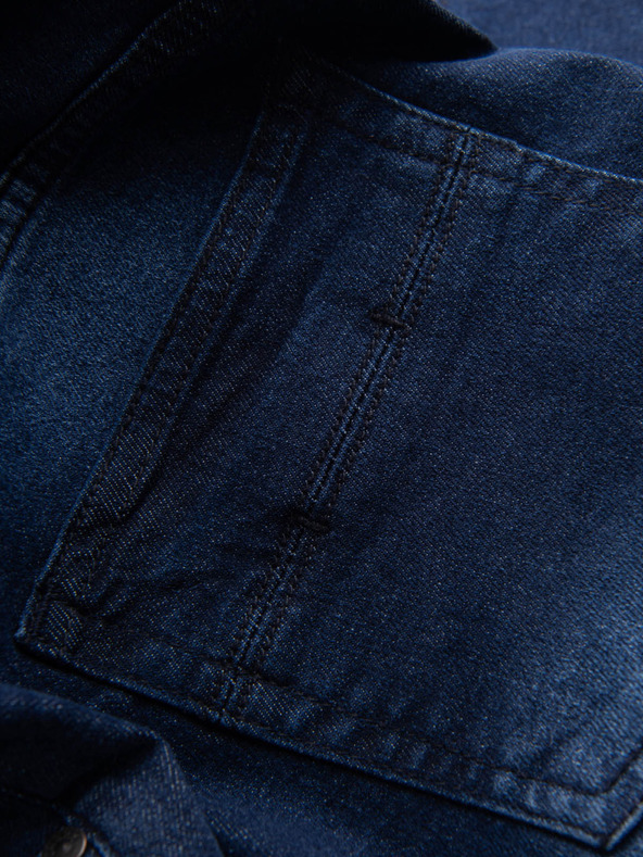 Ombre Clothing Тъмно сини мъжки къси панталони от деним Ombre Clothing