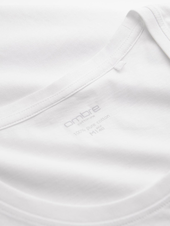 Ombre Clothing Бяла мъжка памучна основна потник Ombre Clothing
