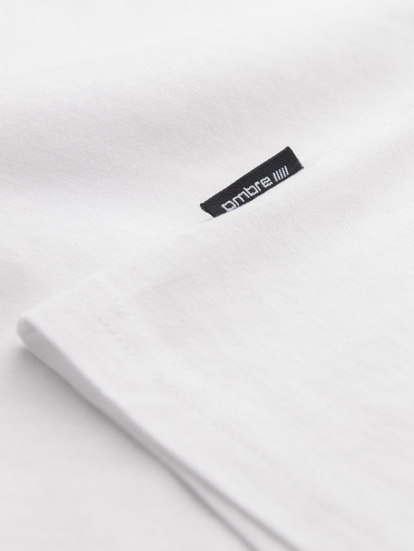 Ombre Clothing Бяла мъжка памучна основна потник Ombre Clothing