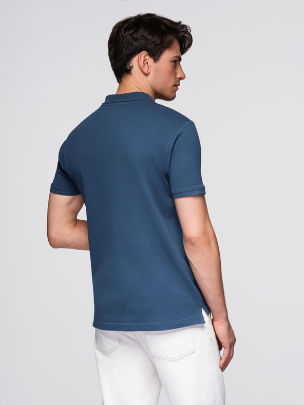 Ombre Clothing Синя мъжка основна поло риза Ombre Clothing