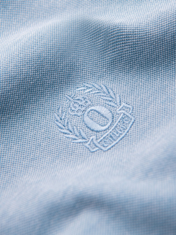 Ombre Clothing Светлосиня мъжка поло риза на райета Ombre Clothing