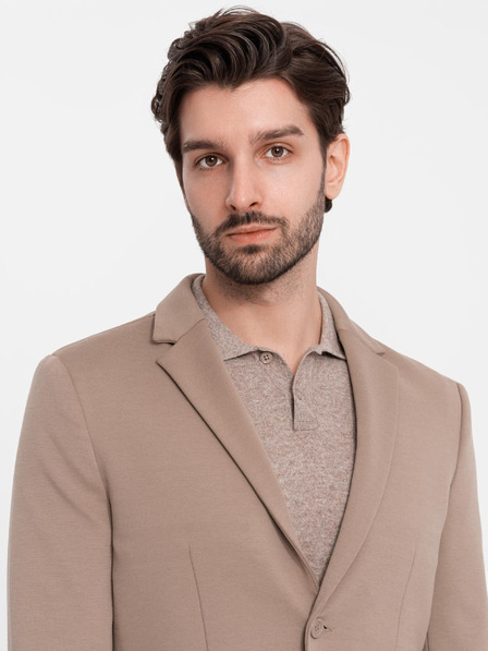 Ombre Clothing Бежов мъжки блейзър с джобове Ombre Clothing