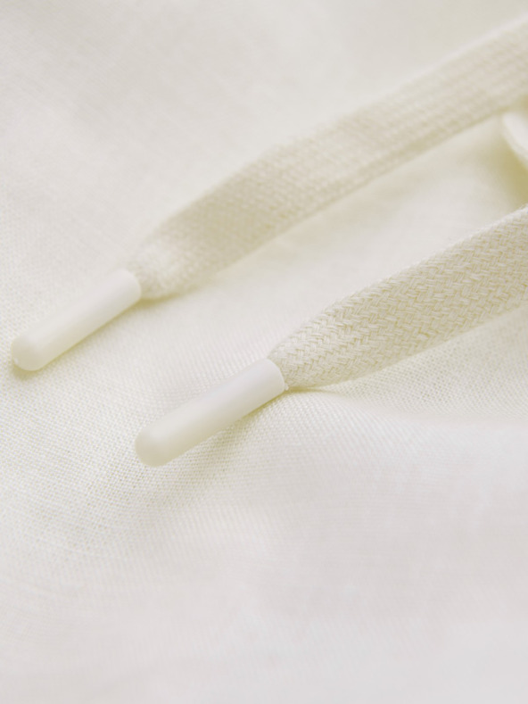 Ombre Clothing Кремави мъжки панталони чино с ленена смес Ombre Clothing