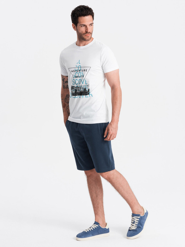 Ombre Clothing Тъмносини мъжки основни спортни шорти Ombre Clothing