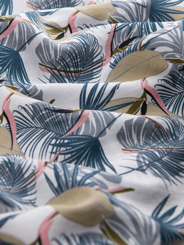 Ombre Clothing Бяла шарена мъжка риза с къс ръкав Ombre Clothing