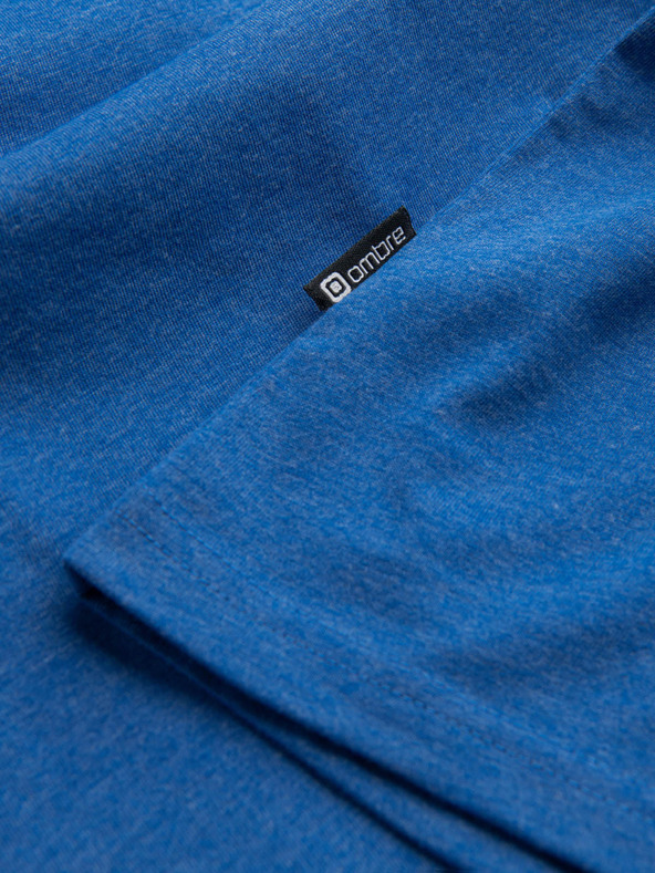 Ombre Clothing Синя мъжка тениска с кръгло деколте Ombre Clothing