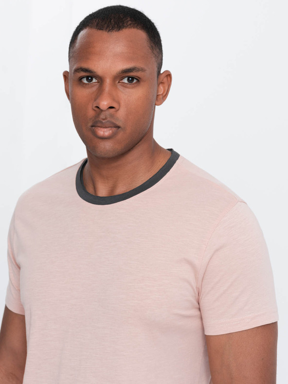 Ombre Clothing Розова мъжка тениска Ombre Clothing