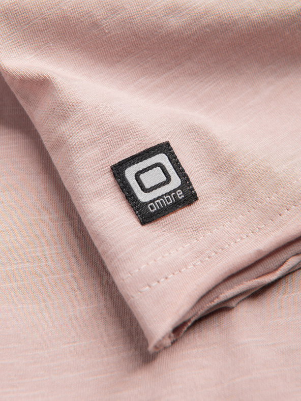 Ombre Clothing Розова мъжка тениска Ombre Clothing
