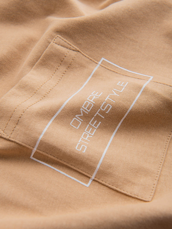 Ombre Clothing Мъжка памучна тениска с джобен печат Ombre Streetstyle Ombre Clothing