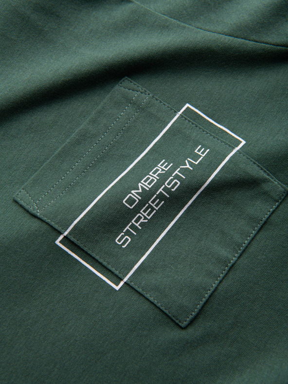 Ombre Clothing Мъжка памучна тениска с джобен печат Ombre Streetstyle Ombre Clothing