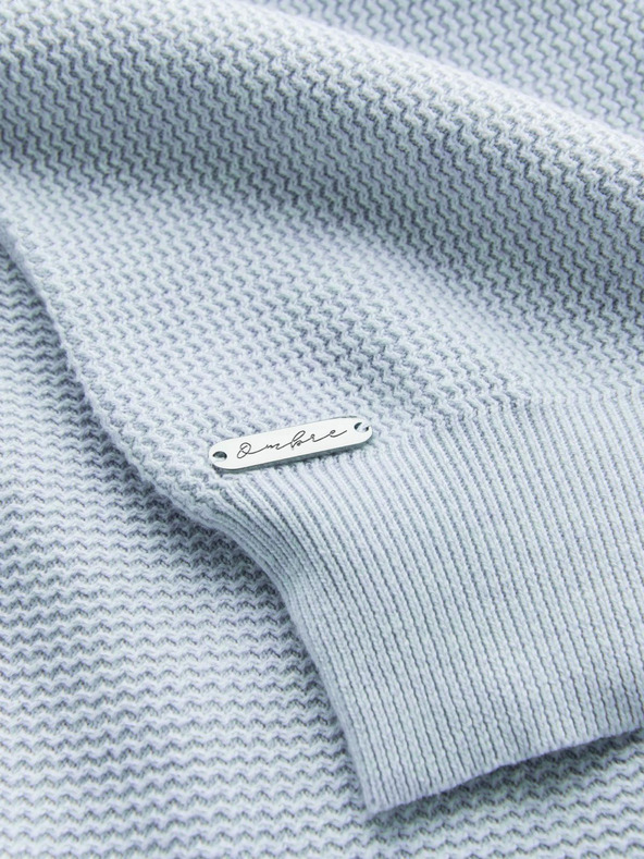 Ombre Clothing Мъжки меланж структуриран плетен пуловер син Ombre Clothing