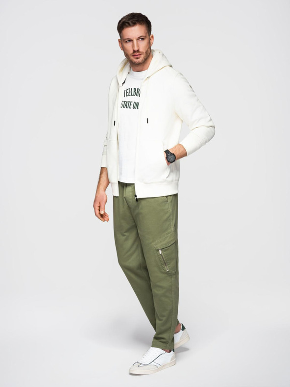 Ombre Clothing Мъжко долнищ с джобове зелен (олив) цвят Ombre Clothing