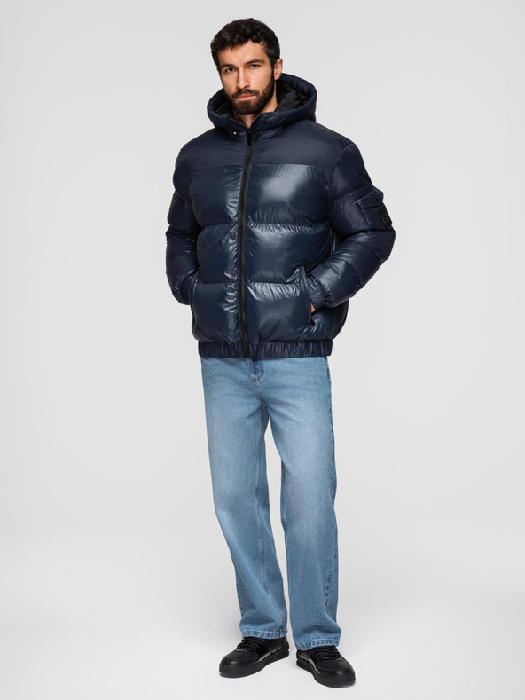 Ombre Clothing Мъжко топло яке с оребрени краища Ombre Clothing