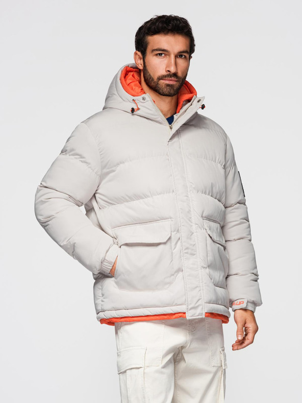 Ombre Clothing Мъжко спортно топло яке с двойна качулка Ombre Clothing