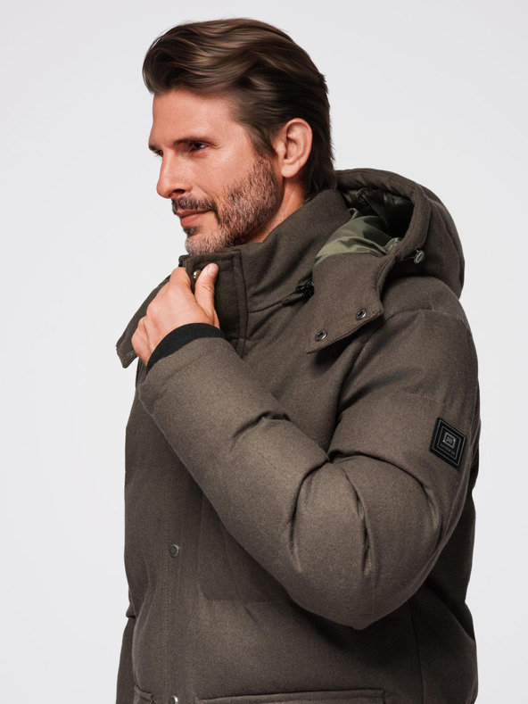 Ombre Clothing Мъжко дълго топло яке тип "парка" с вълна Ombre Облекло