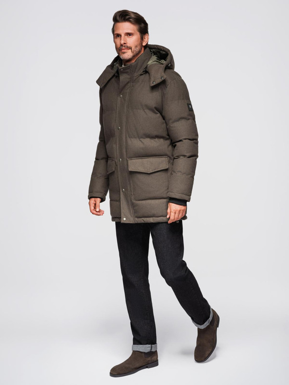 Ombre Clothing Мъжко дълго топло яке тип "парка" с вълна Ombre Облекло