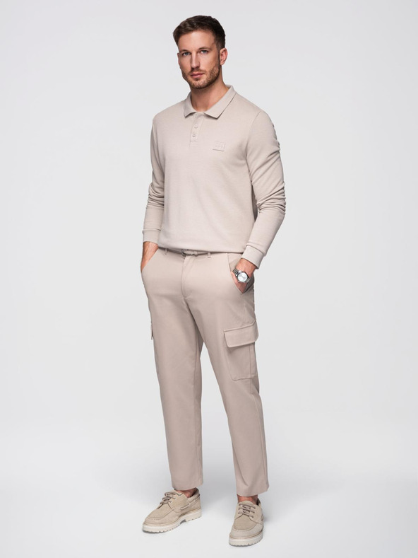 Ombre Clothing Мъжка поло риза с дълъг ръкав Ombre Clothing