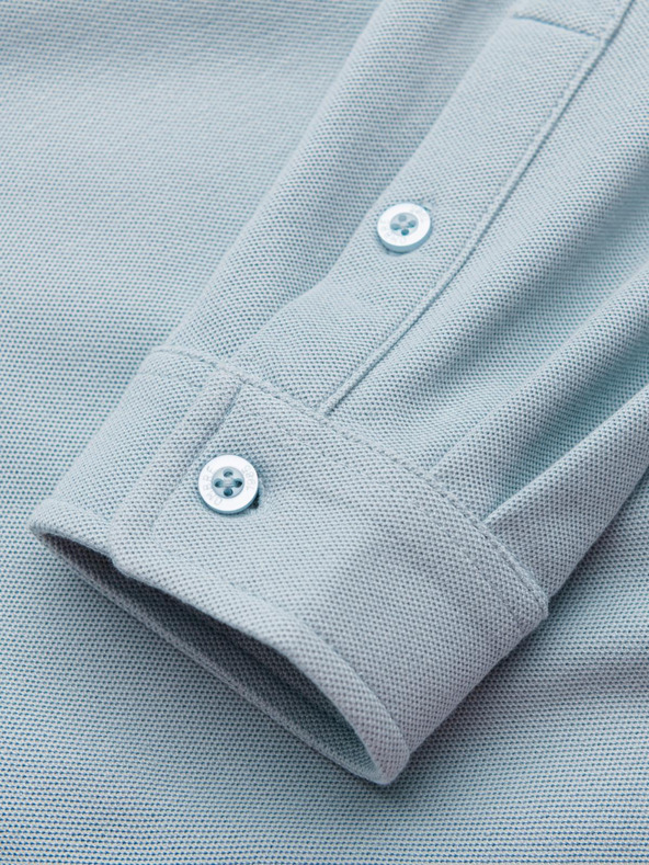 Ombre Clothing Мъжка плетена риза с тънък ръкав Ombre Clothing