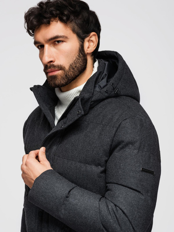 Ombre Clothing Мъжко олекотено яке с мрежеста подплата и качулка Ombre Clothing