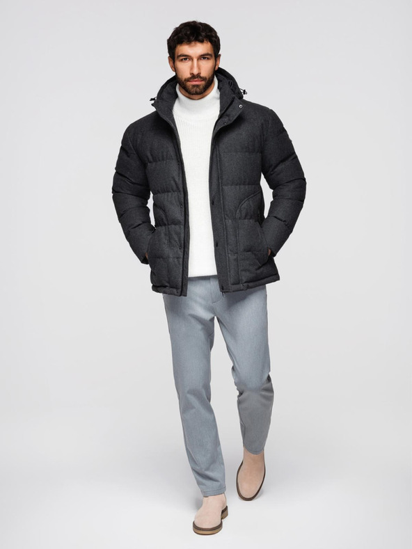 Ombre Clothing Мъжко олекотено яке с мрежеста подплата и качулка Ombre Clothing