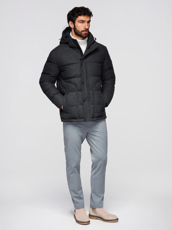 Ombre Clothing Мъжко олекотено яке с мрежеста подплата и качулка Ombre Clothing