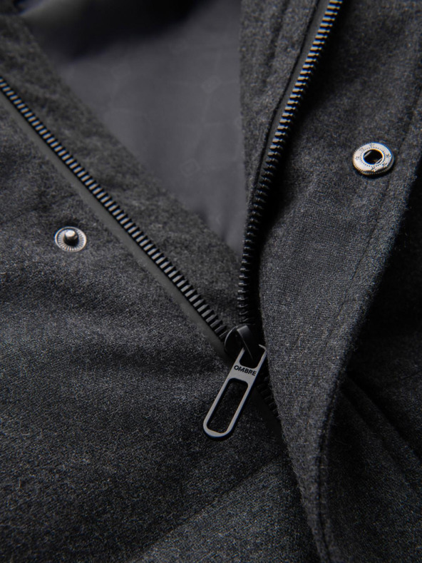 Ombre Clothing Мъжко олекотено яке с мрежеста подплата и качулка Ombre Clothing