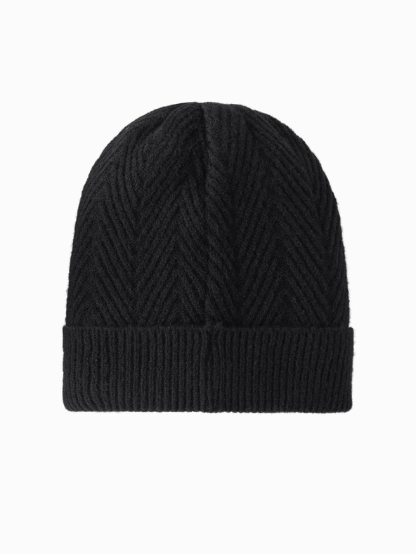 Ombre Clothing Мъжка плетена шапка с апликация Ombre Clothing
