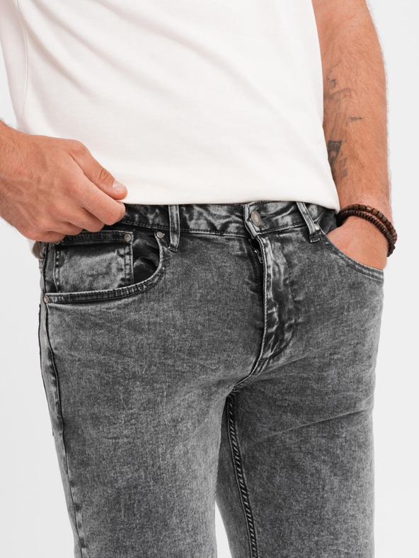 Ombre Clothing Мъжки дънкови панталони STRAIGHT LEG - черни V1 OM-PADP-0133 Ombre Clothing