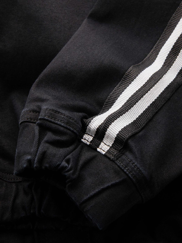 Ombre Clothing Мъжки дънкови спортни панталони с декорация - черни V2 OM-PADJ-0156 Ombre Clothing