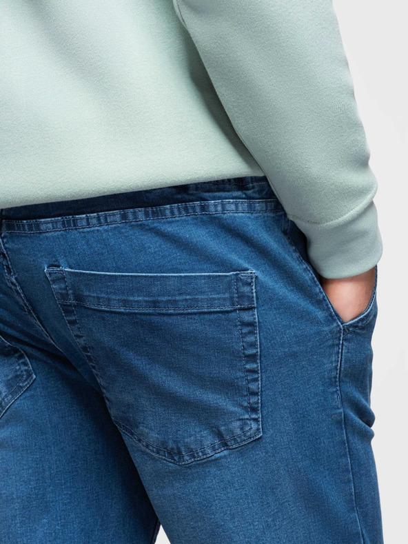 Ombre Clothing Мъжки дънкови спортни панталони с кант - сини V3 OM-PADJ-0156 Ombre Clothing