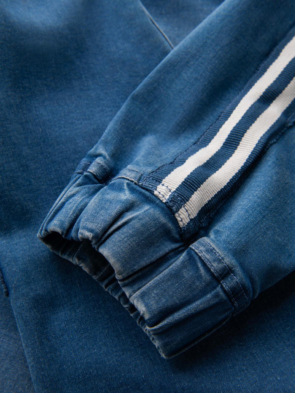 Ombre Clothing Мъжки дънкови спортни панталони с кант - сини V3 OM-PADJ-0156 Ombre Clothing