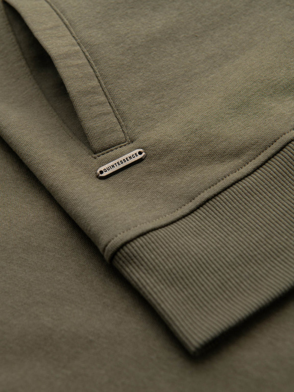 Ombre Clothing Мъжки памучен бомбър суитшърт с цип каки Ombre Облекло