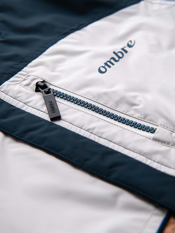 Ombre Clothing Мъжко леко цветно спортно яке с полар кафяво Ombre Clothing