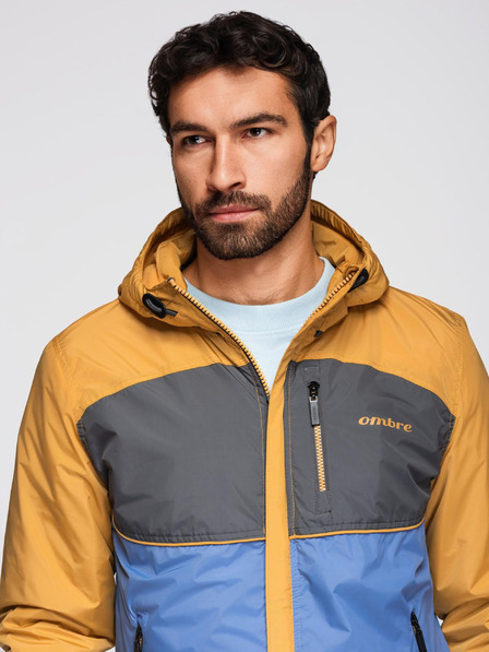 Ombre Clothing Мъжко леко цветно спортно яке с полар синьо Ombre Clothing