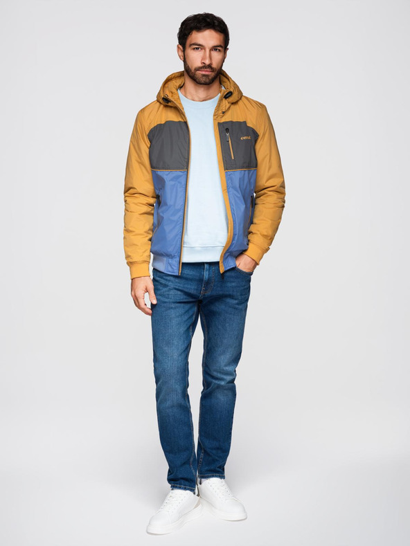 Ombre Clothing Мъжко леко цветно спортно яке с полар синьо Ombre Clothing