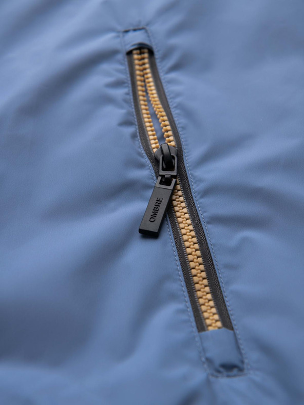 Ombre Clothing Мъжко леко цветно спортно яке с полар синьо Ombre Clothing