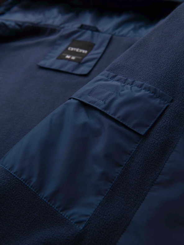 Ombre Clothing Мъжко спортно яке от полар с лек цвят зелено Ombre Clothing