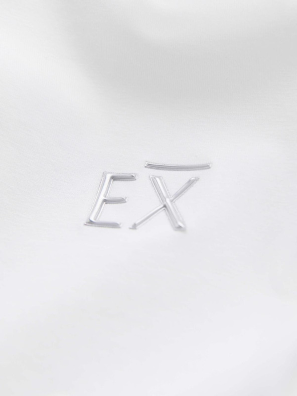 Ombre Clothing Мъжка тениска SLIM FIT с дълъг ръкав и V-образно деколте с еластан и щампа в бяло Ombre Clothing