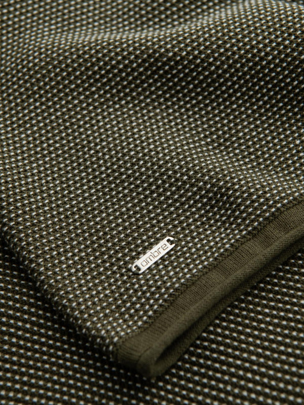 Ombre Clothing Мъжки трикотажен пуловер RELAXED FIT с десен зелен Ombre Clothing