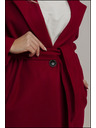 Edoti Червено дамско палто с колан Edoti