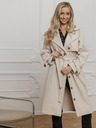 Edoti Бежово дамско палто с колан Edoti